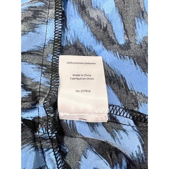 Gigi Parker Flutter Sleeve Wrap Top Blue and Black‎ animal print Size Small - Picture 7 of 8